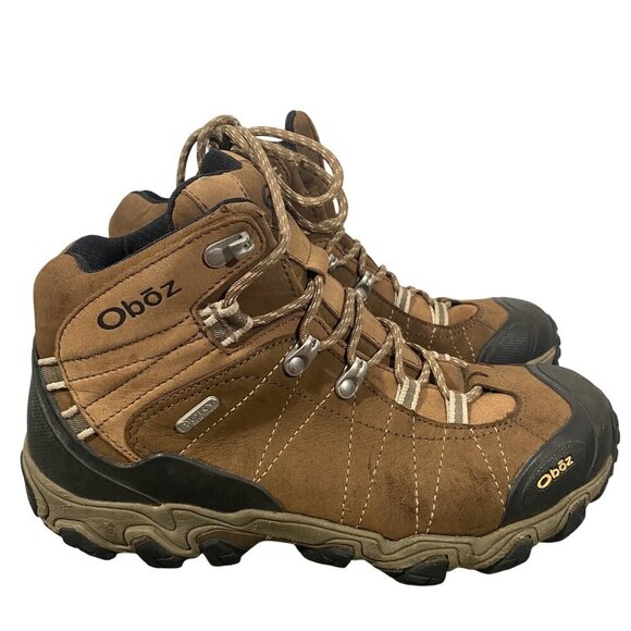 OBOZ Women's Bridger Mid Waterproof walnut hiking boots lace up outdoor active - Picture 5 of 13
